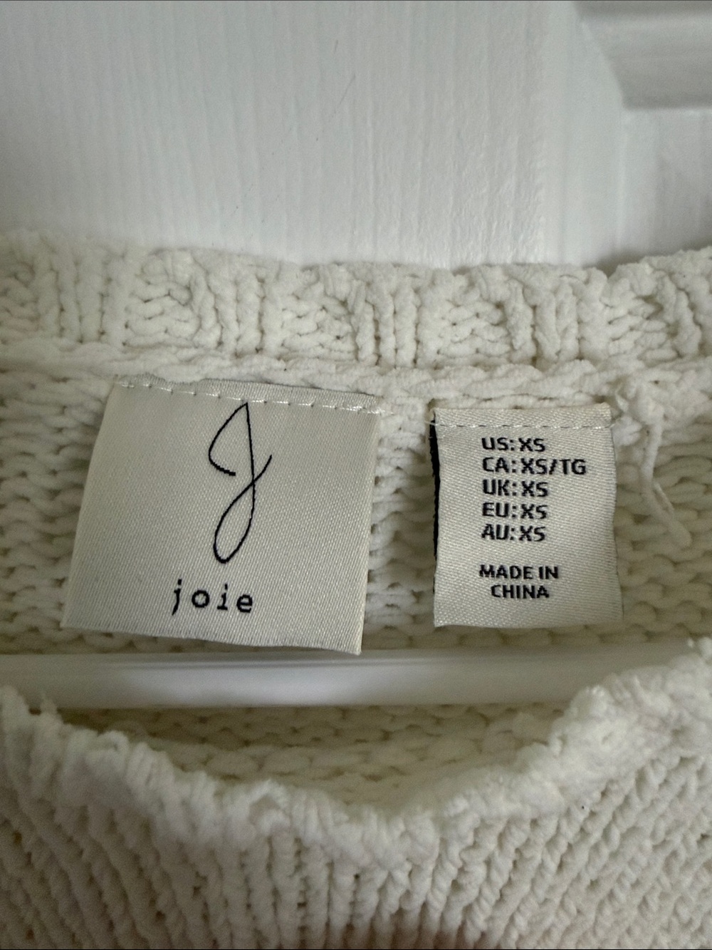 Joie Cream Short-Sleeve Knit Sweater with Floral Appliqués - Picture 2 of 3